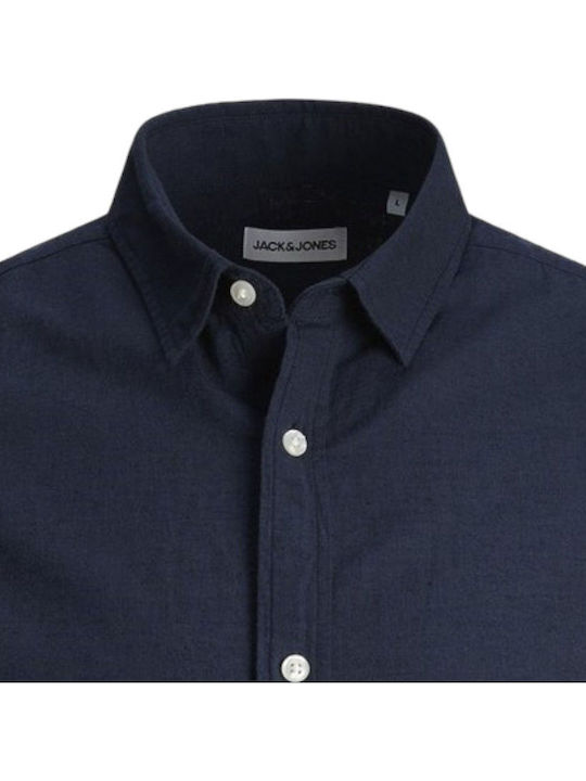Long-sleeved Linen Shirt Navy Blazer