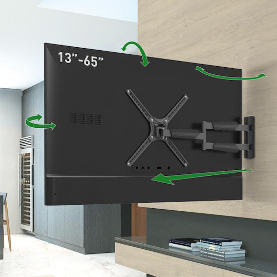 Barkan BM343XL Βάση Τηλεόρασης Τοίχου έως 65" και 36kg Μαύρο