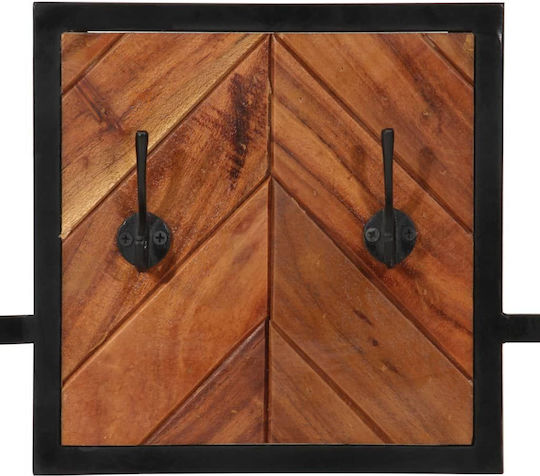 vidaXL Wandhalterung Hölzernes 6 Haken Braune 90x35x1cm