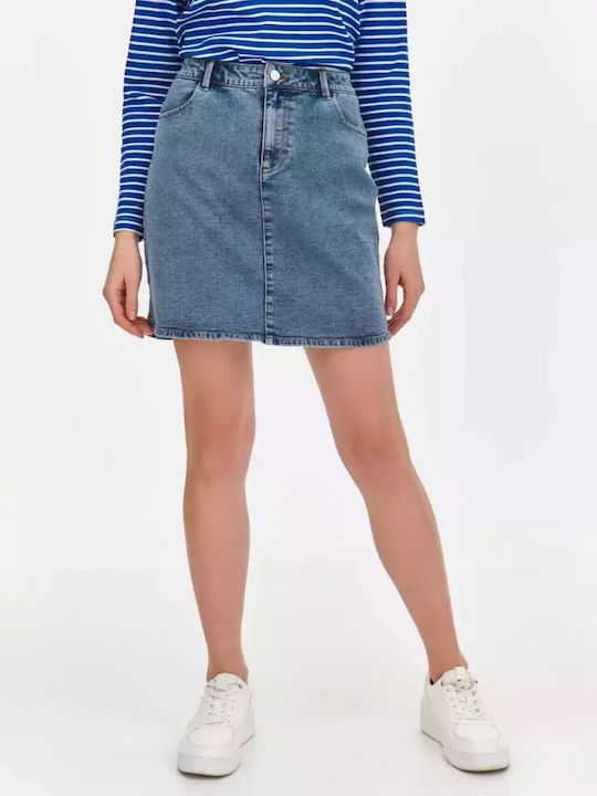 Make your image Denim High Waist Skirt in Blue color