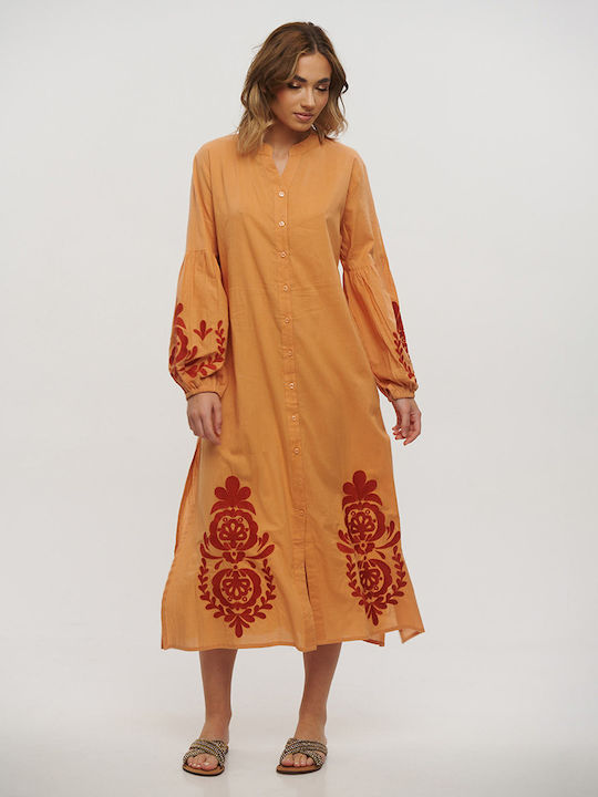 Ble Resort Collection Women's Maxi Caftan Beachwear Orange