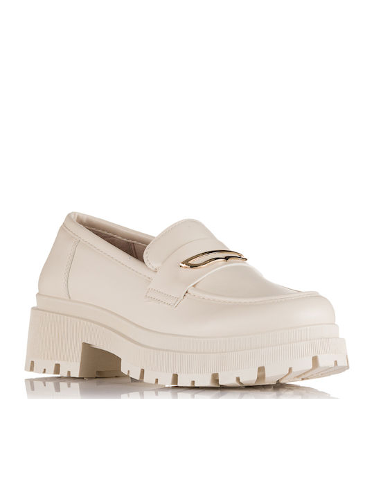 Women's Loafers in Beige Color