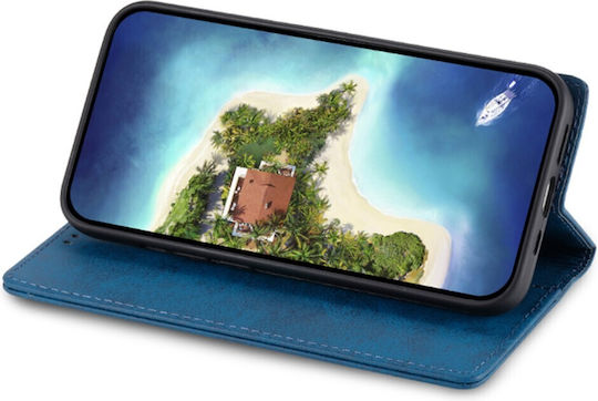 Θήκη Xiaomi Redmi Note 13 Pro 5g / Poco X6 5g Dierfeng Df 05 Foldable Series Με Βάση Στήριξης, Υποδοχή Καρτών Και Μαγνητικό Κούμπωμα Flip Wallet Από Συνθετικό Δέρμα Και Εσωτερικό Tpu Μπλε