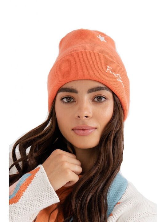 Beanie Unisex Σκούφος Πλεκτός σε Πορτοκαλί χρώμα