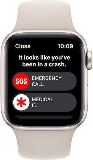 Apple Watch SE 2023 Aluminum 40mm Waterproof with Heart Rate Monitor (Starlight with Starlight Sport Band - S/M)