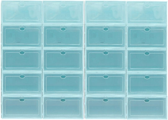 Cutie Din Plastic Pentru Depozitarea Pantofilor Albastră 23.5x33x13cm