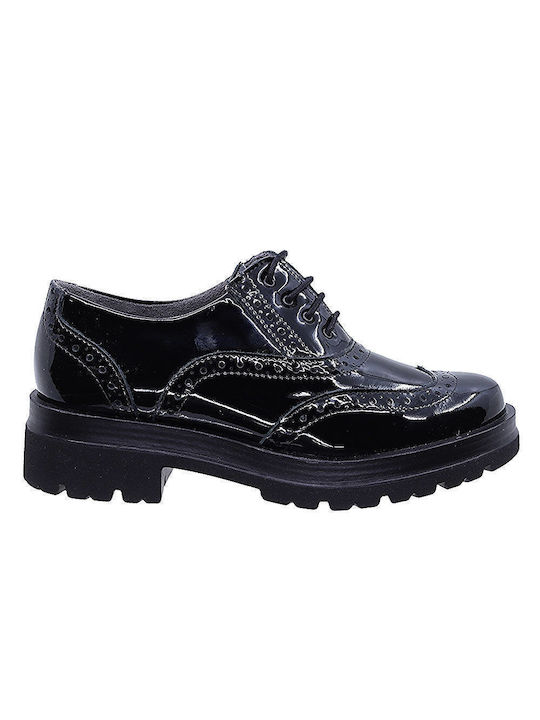 Pitillos Leder Damen Oxfords in Schwarz Farbe