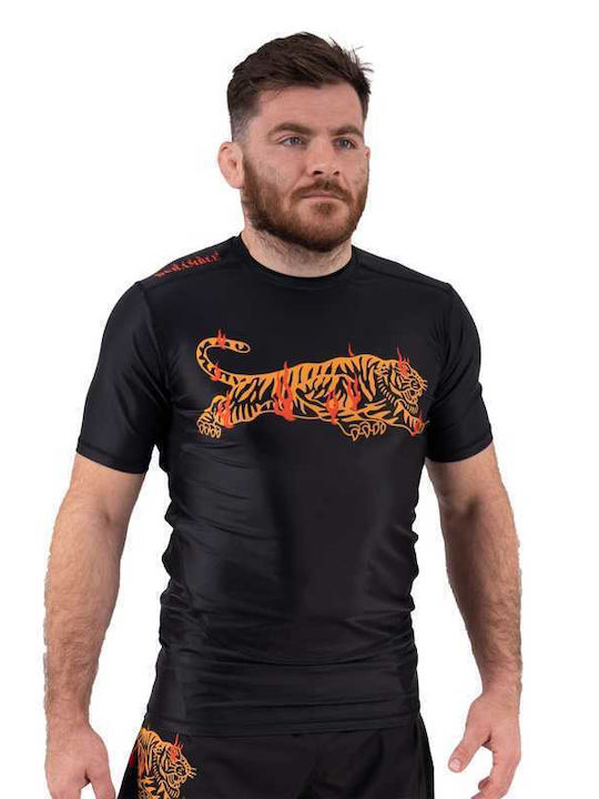 Scramble Bărbați Cu mânecă scurtă Tricou SCR1064 pentru Jiu-Jitsu Neagră