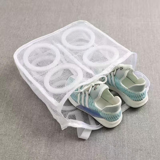 Pungă de spălat pantofi, Zola®, plastic, 28x23x9 Cm, alb