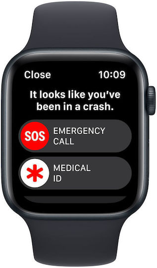 Apple Watch SE 2023 Aluminum 44mm Waterproof with Heart Rate Monitor (Midnight with Midnight Sport Band - M/L)