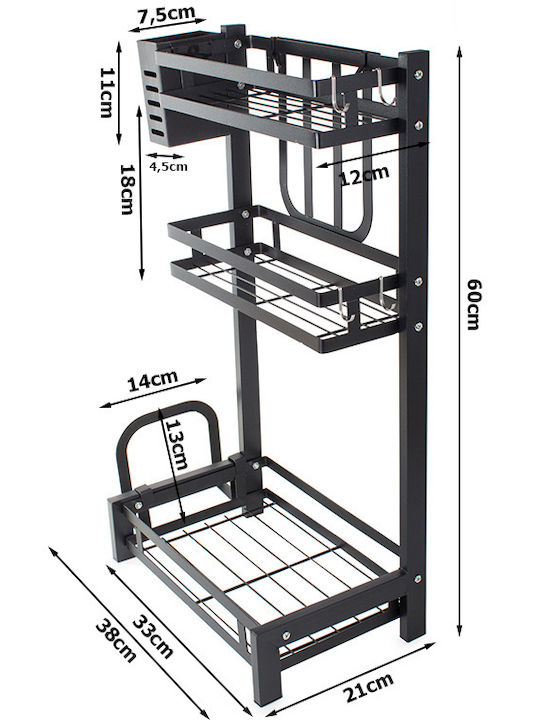 Suport De Masă Metalic 40x35x22.5cm Negru