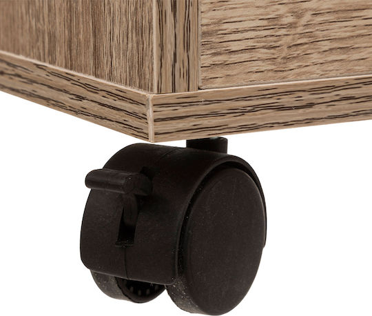 5Five Office Wooden Drawer with Wheels and 2 Drawers Natural 33x29.5x56cm