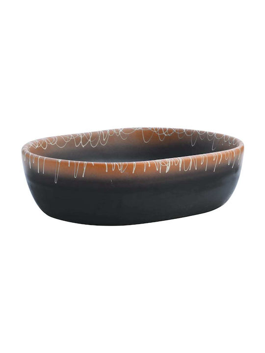 vidaXL Pe blat Lavoar Ceramică 47x33x13cm Black and Orange