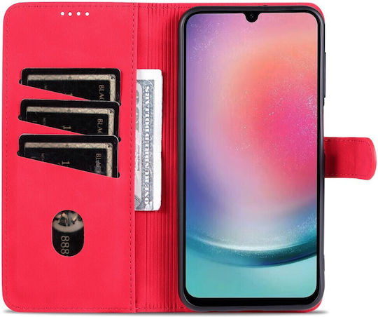 Umschlag Rückseite Leder Magnetisch Rot (Galaxy A05S)