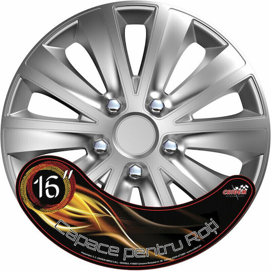 Set Capace De Roți Auto Cridem Rapide Nc 4 Bucăți Argintiu Cromat 16''