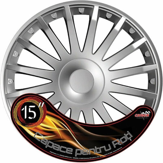 Set Capace De Roți Auto Cridem Crystal 4 Bucăți Argintii 15''