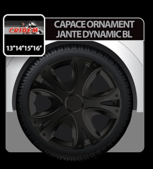 Wheel Covers Dynamic Bl 4pcs - Black - 14''