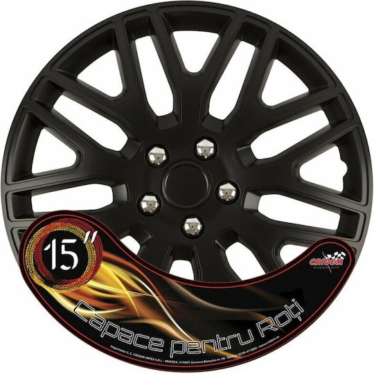 Set Capace De Roți Auto Cridem Dakar Nc 4 Bucăți - Negre/Crom - 15''
