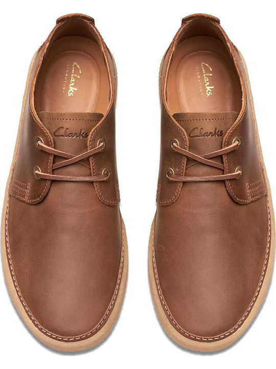 Clarkwood Low Men's Leather Casual Shoes Tabac Brown