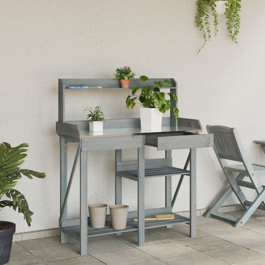 vidaXL Pot Rack Wooden Gray 103cmx43.5cmcm.