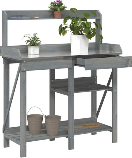 vidaXL Pot Rack Wooden Gray 103cmx43.5cmcm.