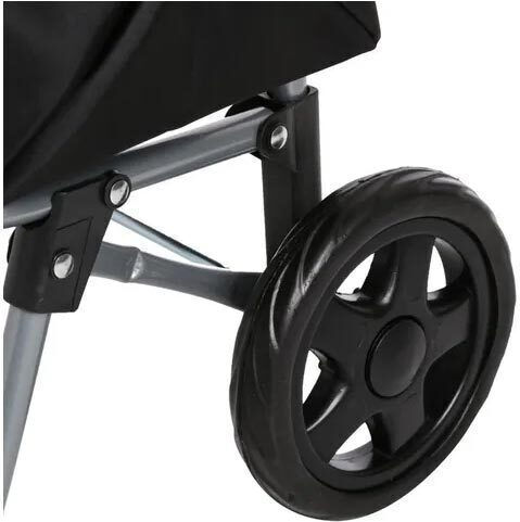 Stoff Einkaufswagen Schwarz 35x92x92cm