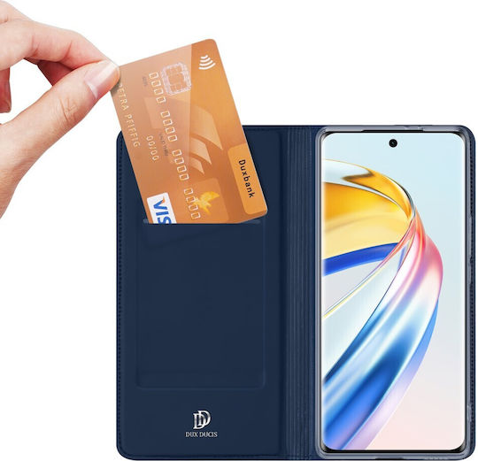 Dux Ducis Book Piele artificială / Silicon / Plastic Albastru (Honor Magic6 Lite 5G)