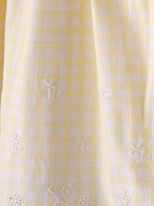 Evita Kids Dress Checked Yellow