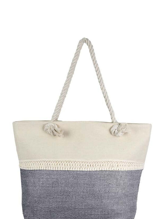 Aquablue Stoff Strandtasche Beige