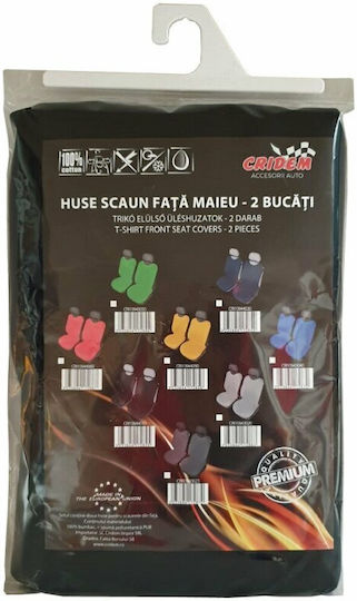 Cridem Undershirt Undershirt Front Seat Cover 2pcs - Negru