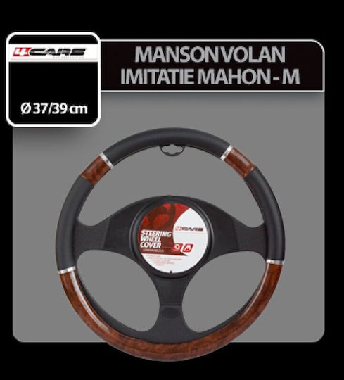 4cars Mahagoni-Nachbildung Lenkradabdeckung - M - Ø 37/39 cm