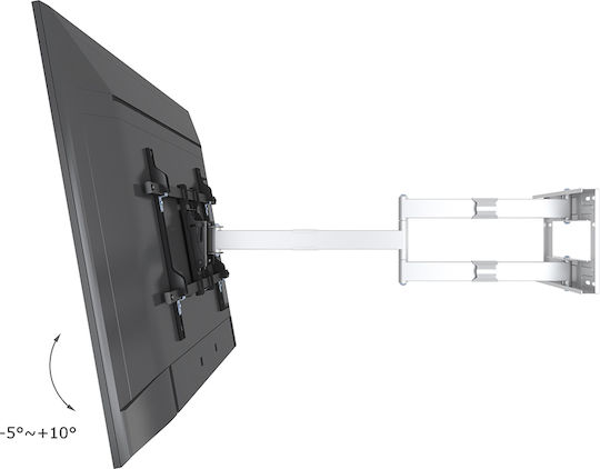Multibrackets M Universal Long Reach Arm HD 1010mm Single Suport TV de perete cu braț până la 75" și 40kg Alb