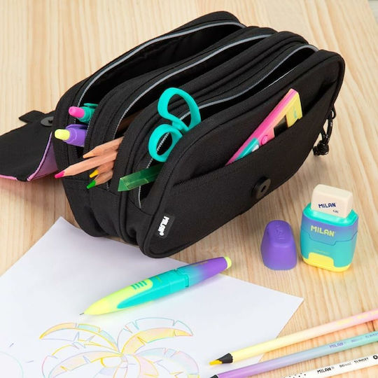 Milan Sunset Pencil Case Black 13 X 24 X 10 Cm