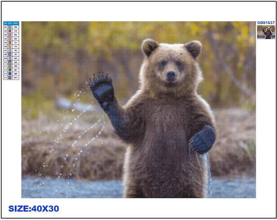 Diamond Mosaic - Tapestry Rila Crafts, 30x40cm, Bear