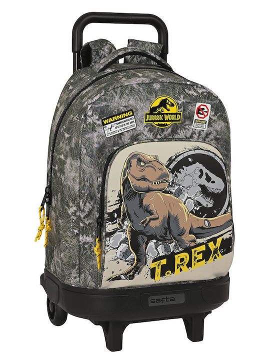 School Bag With Wheels Jurassic World Warning Grey 33 X 45 X 22 Cm