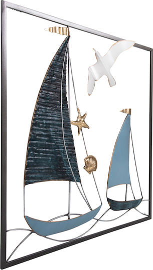 HomeMarkt Декоративно Стена Navy Синьо От Метал 50x6x50см