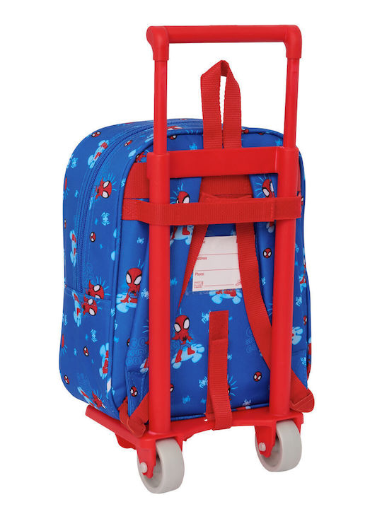 Safta Spidey School Bag Trolley Elementary, Elementary in Blue color L22 x W10 x H27cm