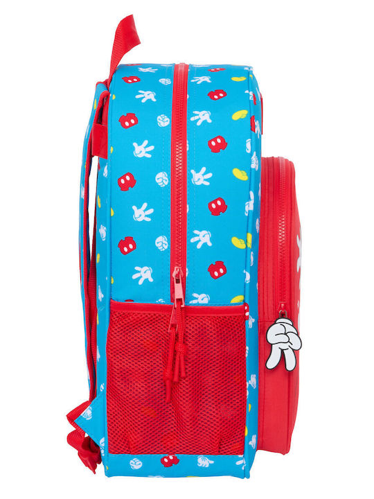 Ghiozdan Școlar Mickey Mouse Clubhouse Fantastic Albastră Roșie 33 X 42 X 14 Cm