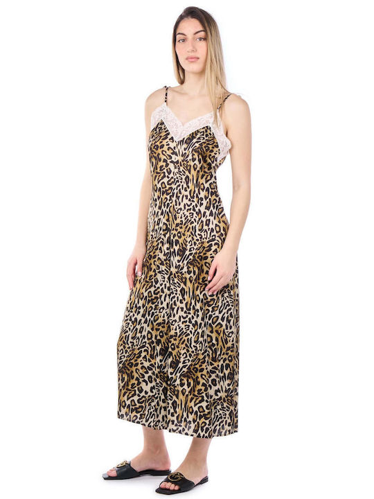 Sommer Midi Slip Dress Braun 24FE6214Viskose-99