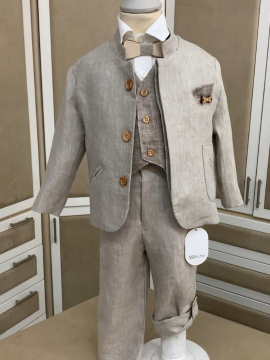 Nst Nastasia Costum De Botez Cu Haină Pentru Băieți Charles Bej