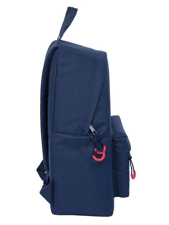 School Bag Benetton Italy Navy Blue 33 X 42 X 15 Cm