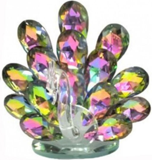 Pfau Kristall Dekorativ Mehrfarbig 11x11,5cm Kr3