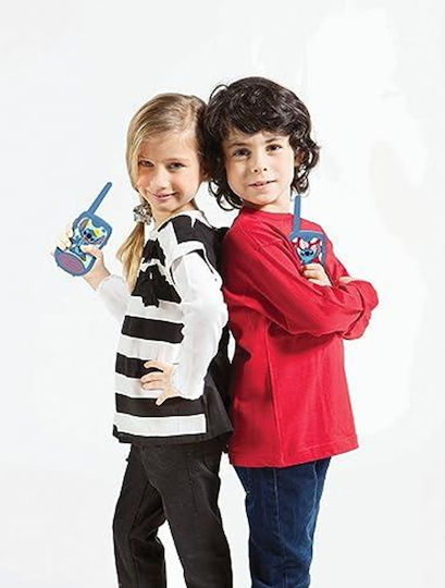 Lexibook Tw12d Disney Stitch-walkie Talkies, 200m, Set For Kids, 2 Communication Channels, Belt Clip, Blue/purple