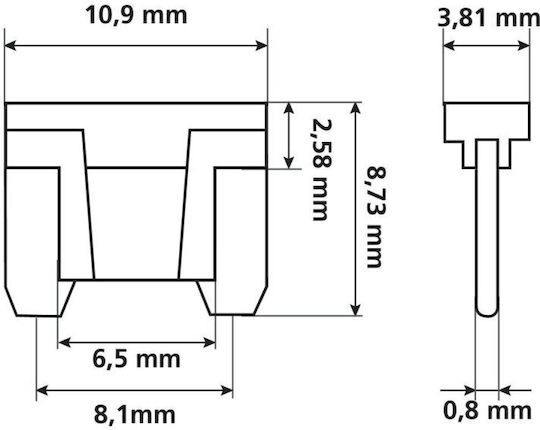 Комплект от 10 нископрофилни микропредпазители 12/32v