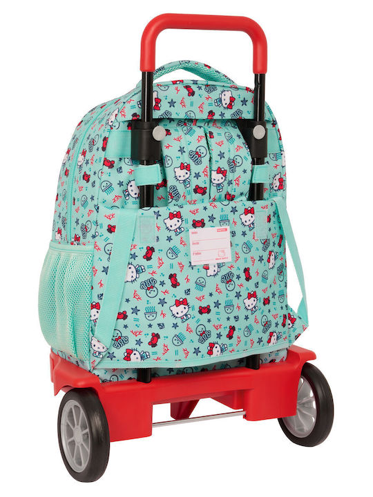 School Bag With Wheels Hello Kitty Sea Lovers Turquoise 33 X 45 X 22 Cm