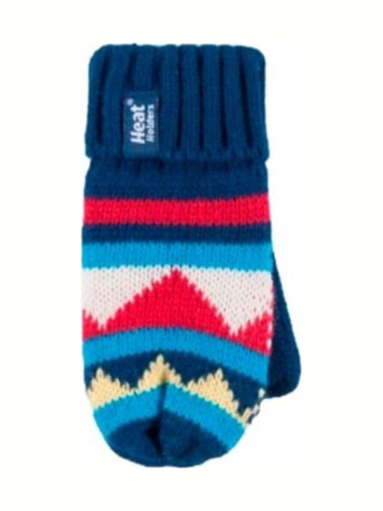 Kids Beanie Set with Gloves Knitted Blue