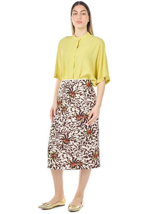 High-waisted Midi Skirt Multicolored