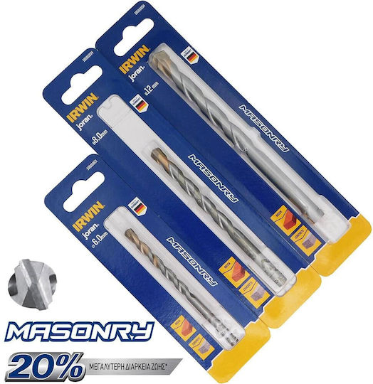 Irwin Diamond Drill Carbide with Cylindrical Shank for Masonry και Metal 18x160mm