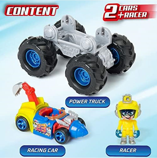 T-Racers Turbo Truck Turbo Digger – Superfahrzeug mit 1 exklusiven Fahrer und 1 exklusiven Fahrzeug. Kompatibel mit anderen T-Racer Autos