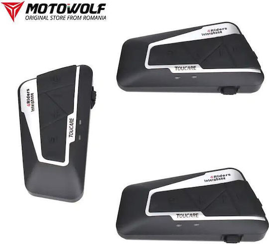 Toucare T9S-4 Ενδοεπικοινωνία Μονή για Κράνος Μηχανής με Bluetooth